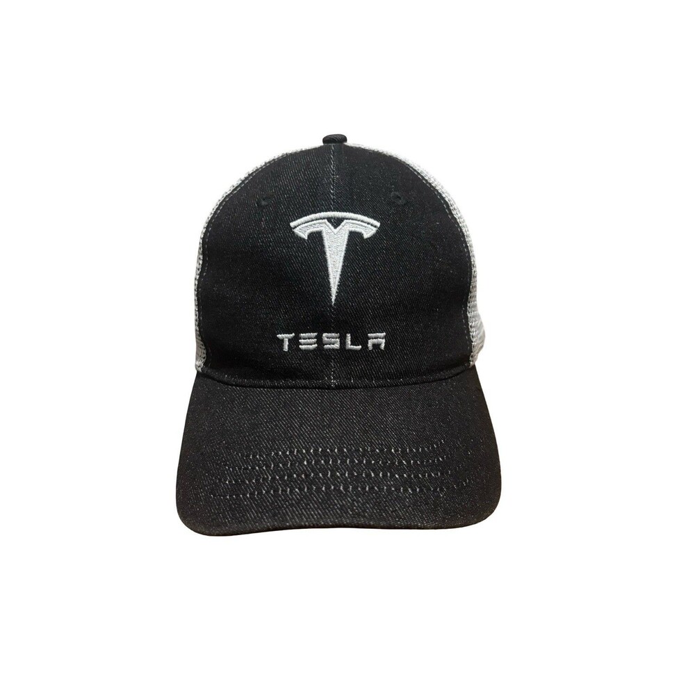 Tesla Logo Snapback Baseball Cap OS Black Adjustable